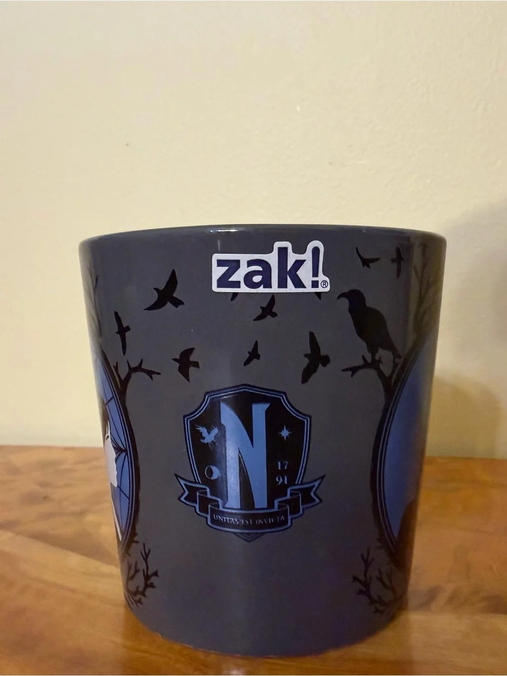 Zak! Wednesday Addams Nevermore Academy Ceramic Coffee Mug Gray 15 fl oz